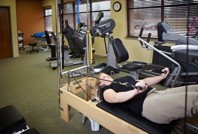 Physical therapy patient working out at the Grand Rapids office
